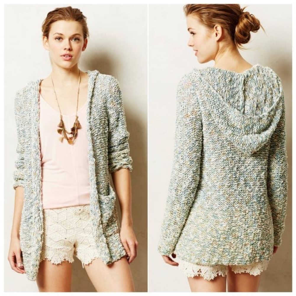 MOTH Green Multi Marled Knit Sweater Cardigan L